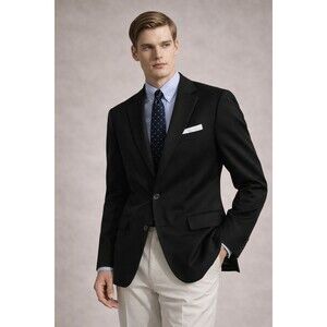 Joseph & Lyman 100% Cashmere Blazer 40R Black Sport Coat Luxury Soft Classic Fit